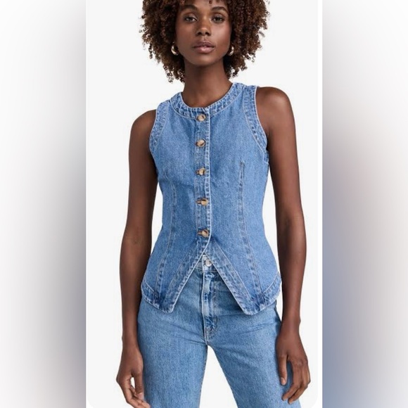 Madewell Jackets & Blazers - Madewell Denim Crewneck Vest in Java Wash